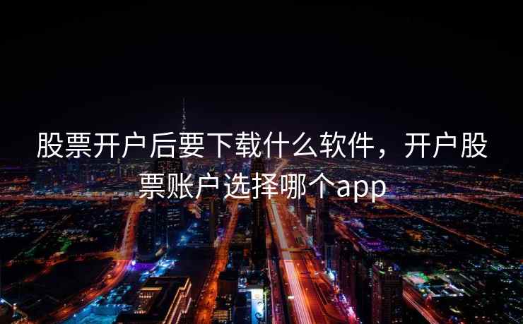 股票开户后要下载什么软件，开户股票账户选择哪个app