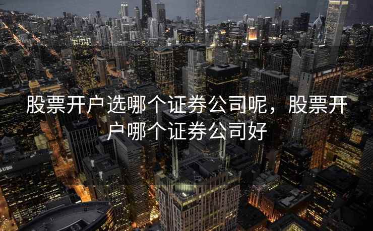 股票开户选哪个证券公司呢，股票开户哪个证券公司好