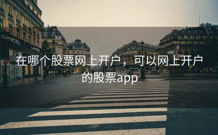 在哪个股票网上开户，可以网上开户的股票app