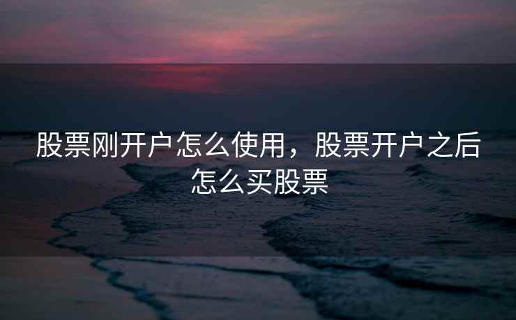 股票刚开户怎么使用,股票开户之后怎么买股票 股票刚开户怎么使用,股票开户之后怎么买股票