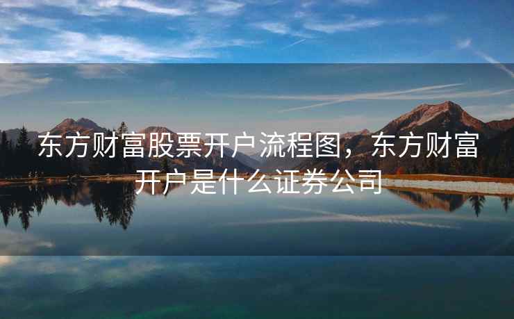 东方财富股票开户流程图，东方财富开户是什么证券公司