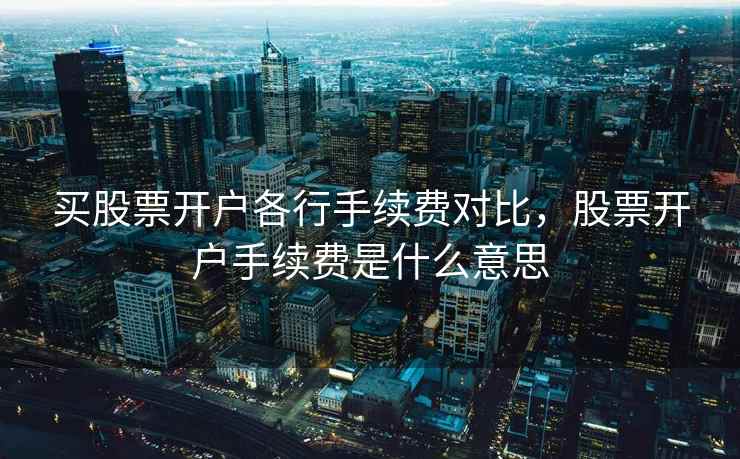 买股票开户各行手续费对比,股票开户手续费是什么意思 买股票开户各行手续费对比,股票开户手续费是什么意思