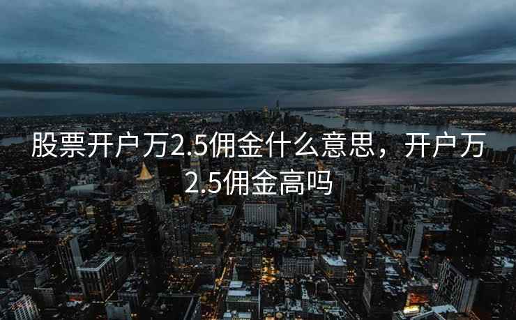 股票开户万2.5佣金什么意思，开户万2.5佣金高吗