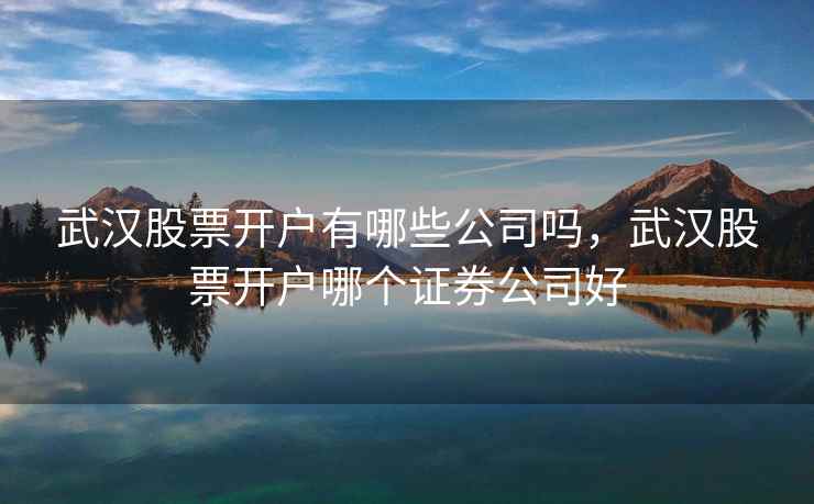 武汉股票开户有哪些公司吗，武汉股票开户哪个证券公司好