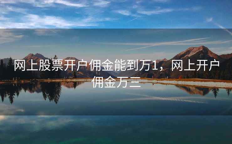 网上股票开户佣金能到万1，网上开户佣金万三