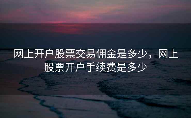 网上开户股票交易佣金是多少,网上股票开户手续费是多少 网上开户股票交易佣金是多少,网上股票开户手续费是多少