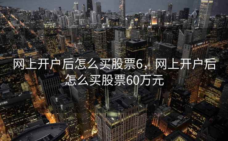 网上开户后怎么买股票6，网上开户后怎么买股票60万元